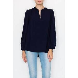 NEW STYLIVE everyday long sleeve blouse in black